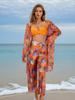 2026 Women's Four-Piece Bikini Set with Sun Protection: Includes Long-Sleeved Cover-Up, Trousers, and Swimwear for Beach or Hot Springs.