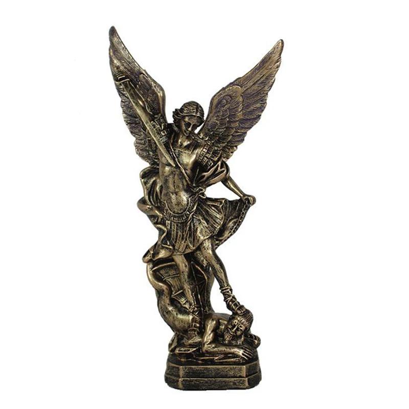 European archangel Michael Figurine Sculpture Living Room Decoration Home Decoration,Angel Resin Statue Ornaments Business Gift