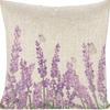 Plant and Flower Linen Pillowcase Purple Lavender Printed Pillow Cushion Cover Home Sofa