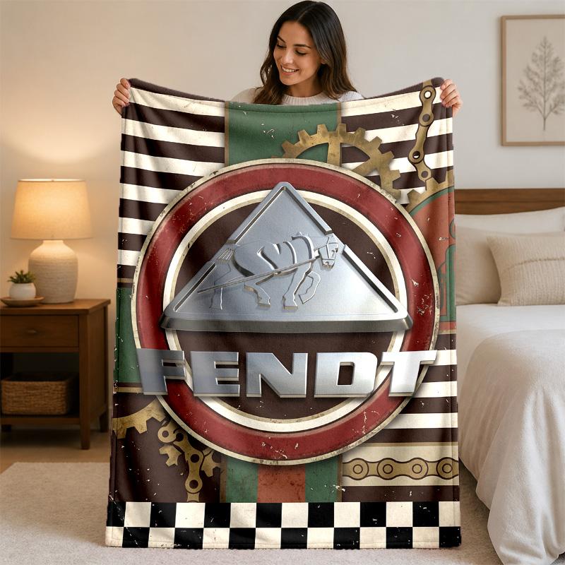 Fendt Print Flannel Blanket Cozy Lightweight Plush Throw Blanket For Bed Sofa Household Use