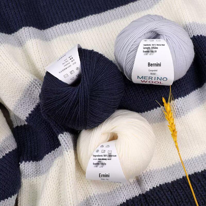 Merino Wool Yarn for DIY Knitting - Morandi Colors, Medium Thickness, Perfect for Hand-Knitted Hats.