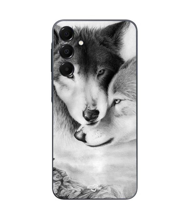 Case For Samsung Galaxy A15 The Wolf and the She-wolf Animal Black and White Maniacase