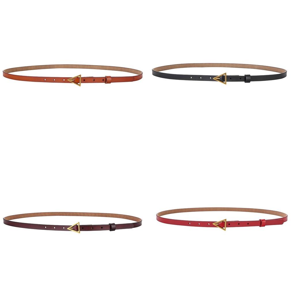 Leather Slim Belt With Alloy Buckle For Party And Daily Fashion