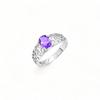 Sterling Silver Amethyst Ring: Minimalist Design