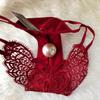 Imitation Pearl Underwear with Massage Beads Sexy Thong Panties for Women Tighten Briefs Comfortable Wear