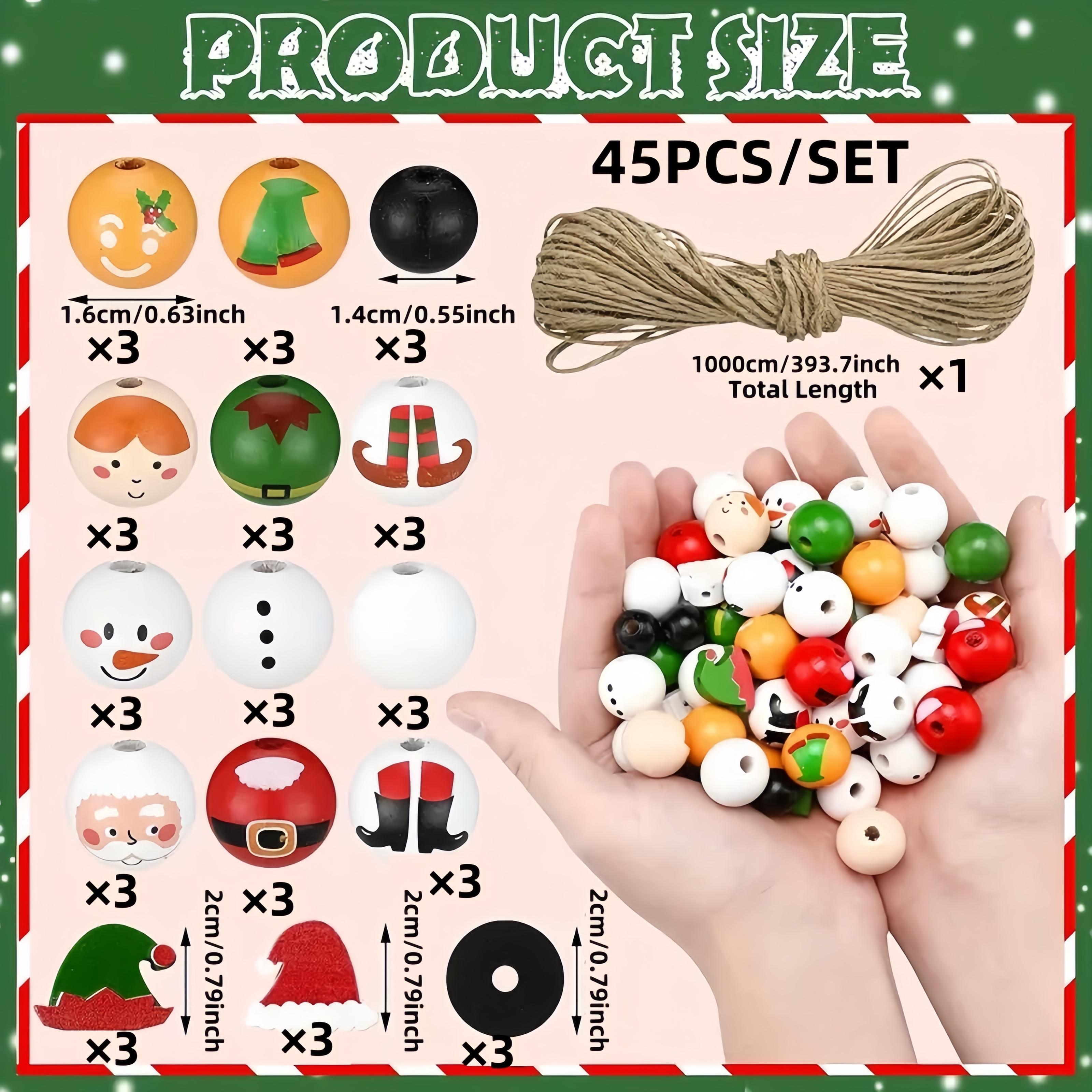 Kerst Houten Kralen Set Kerstman Peperkoek Sneeuwpop Elf 45 75 150 Stuks Feestelijke Feestdecoraties DIY Knutselbenodigdheden black