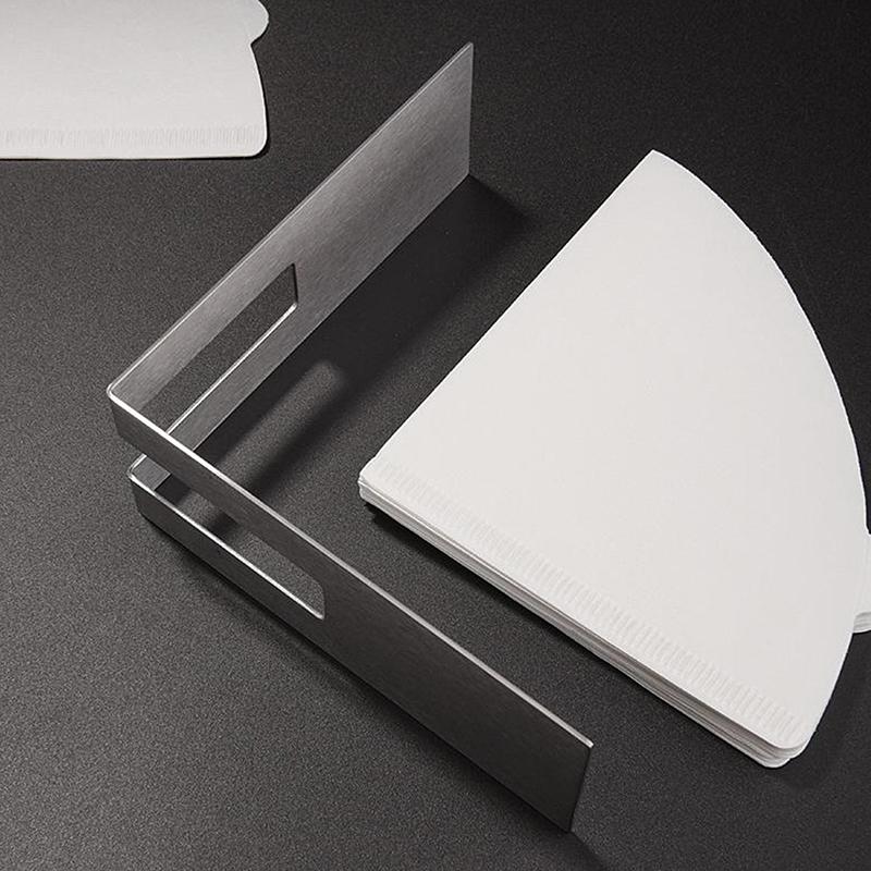 Kaffe pappersfilterhållare i rostfritt stål Kaffepåsar Organiser Förvaringsställ Hem Kök Kontor Café Organisationsmaterial