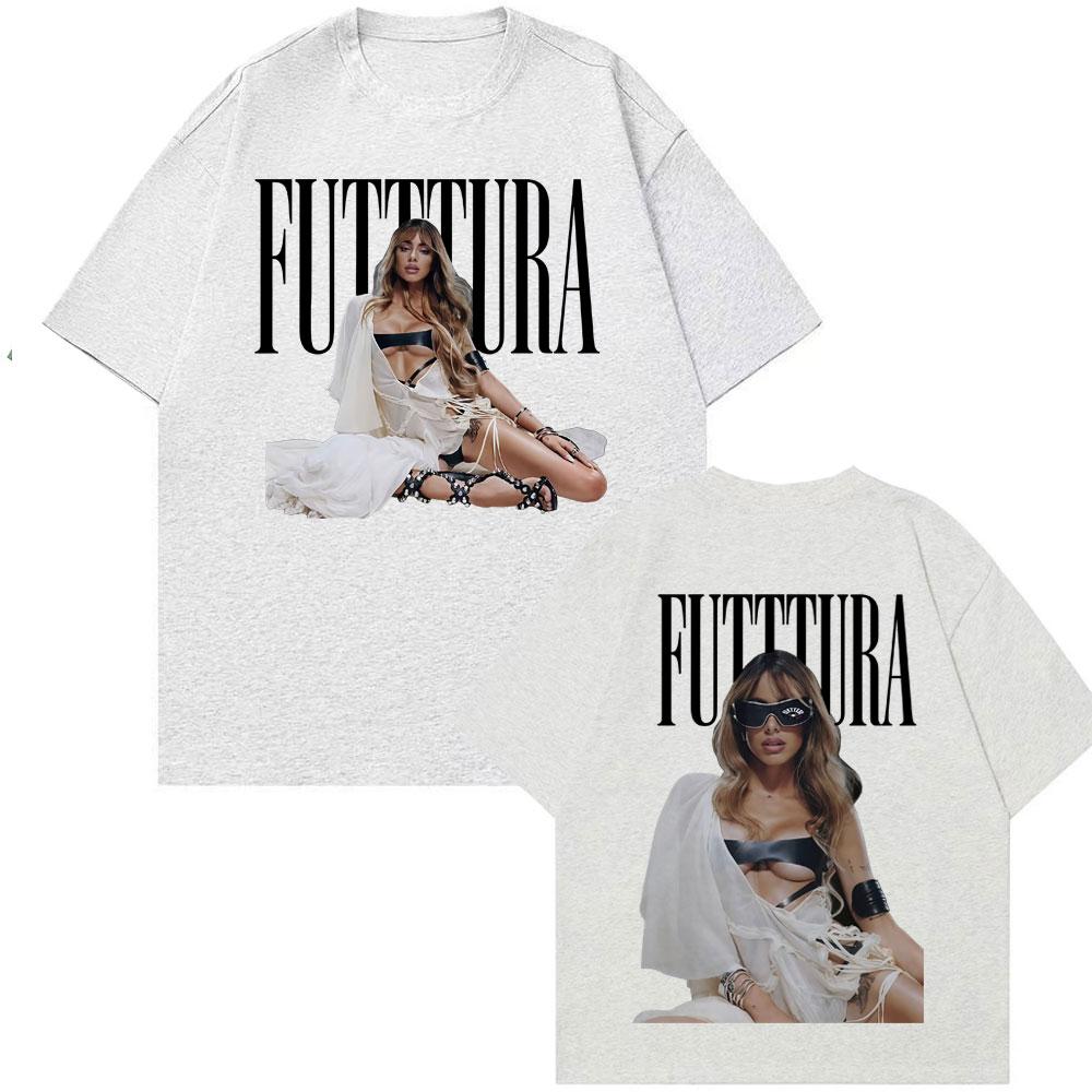 Tini Stoessel's Future Album Tour Graphic T-shirt: Fashion Hip-hop 2025 Summer Print 100% Pure Cotton Loose Casual T-shirt