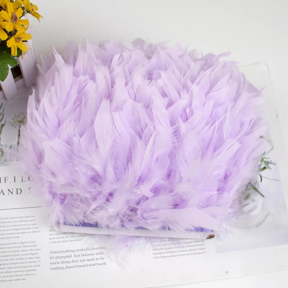 Feather White Turkey Feathers Trim 10-15cm/4-6inch Natural Feather Ribbon for Sewing Clothing Fringe Plumes Wedding Decoration