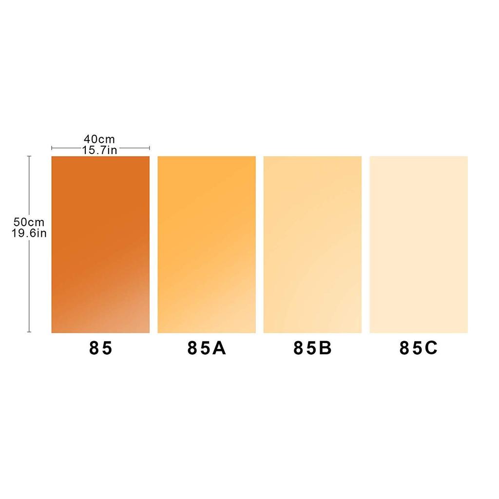 Meking Gel Color Filters 40cm x 50cm Set of 4 Orange Translucent Color Filters Color Overlay Color Correction Photography Compatible with Studio