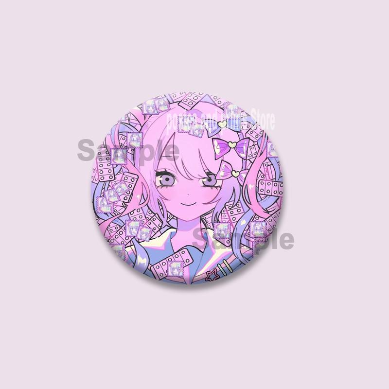 Pop Game Needy Streamer Overload Button Pins Cartoon KAngel Cosplay Badge Ame-chan Round Brooch Bag Hat Decor Jewelry Toys Gifts