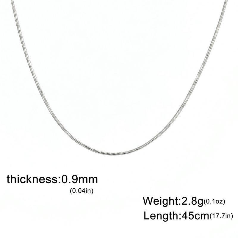 Superfine Round Snake Bone Chain Necklace - 0.9/1.2/1.5/2mm Thick, Versatile Clavicle Accessory for DIY Jewelry Making