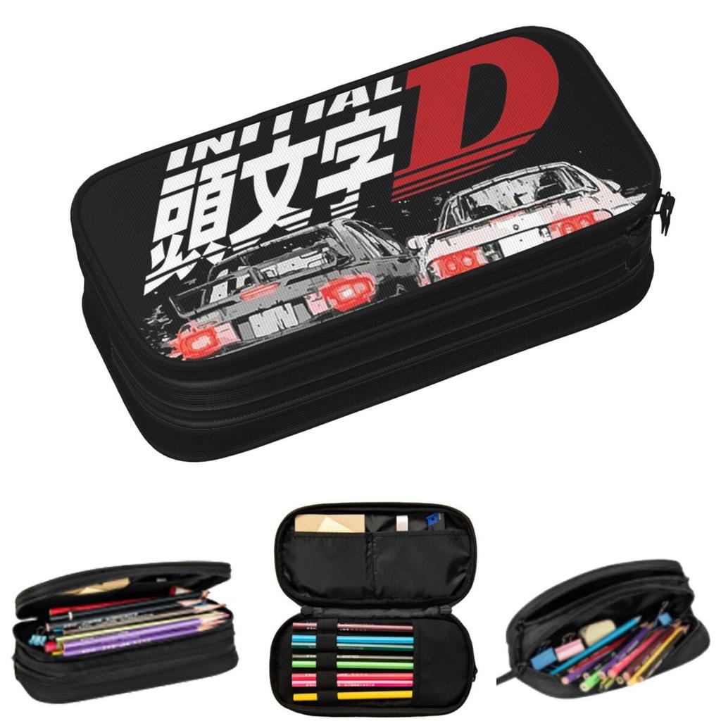 Initial D - Mountain Drift Racing Tandem Takahashi Pencil Cases for Student Gifts Pen Box Pencil Bag Big Capacity Pencil Pouch