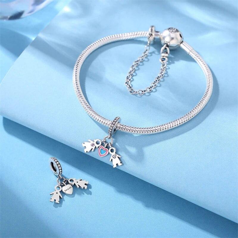100% Authentic Copper Metal Metal Charm Bead Component Bead Components Boy and Girl Pendant Bead Component Charm Bead Components Compatible With High