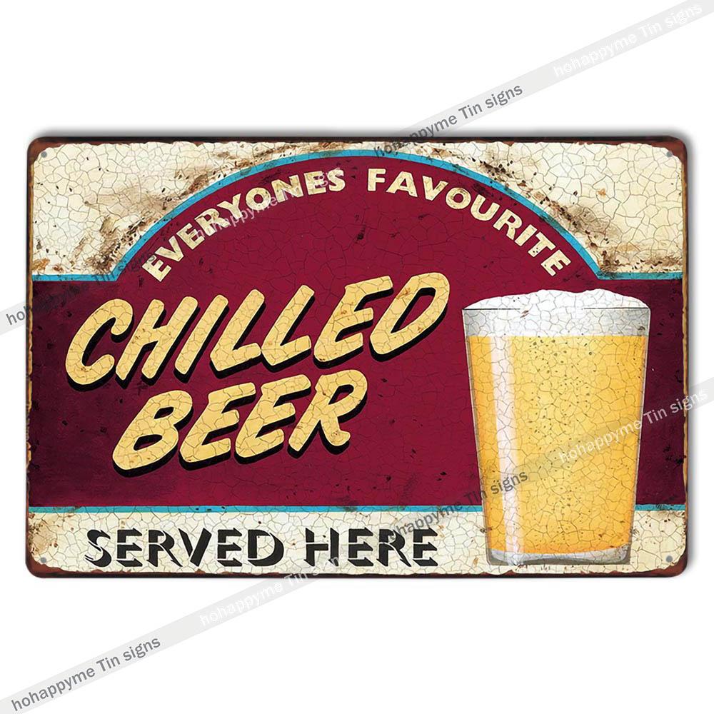Retro Collectible Beer Tin Sign Metal Plaque Man Cave Garage Shed Decoration - 8x12in 20x30cm