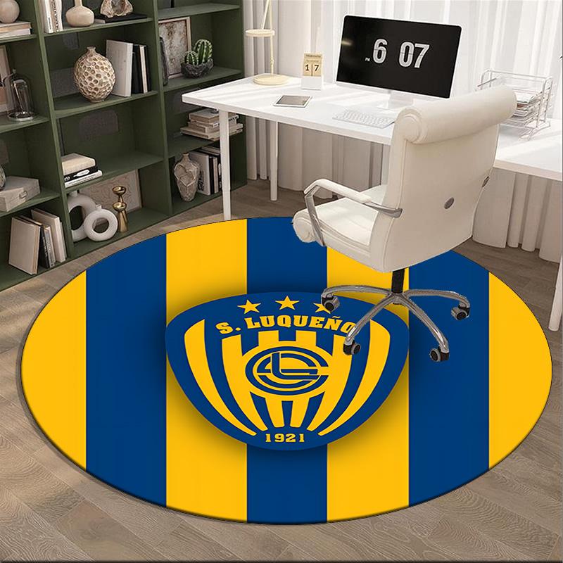 Luqueno Club Emblem Round Rug for Livingroom,Bedroom, Palyroom, Chair Rug, Area rug, Circle Carpet, Large Size Fan Christmas gift