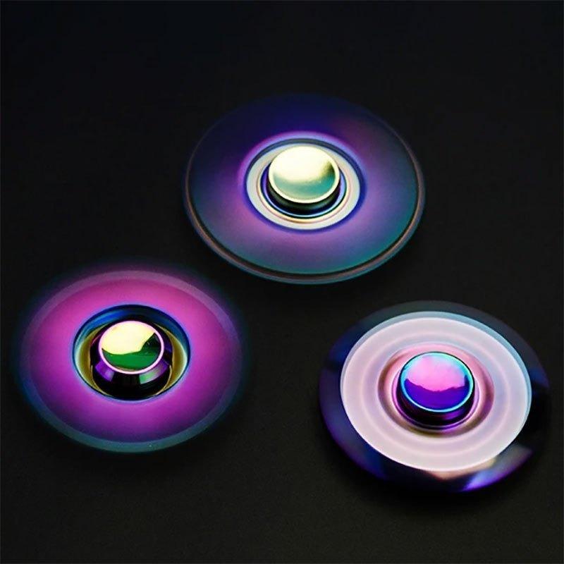 1PC Rainbow Fingertip Spinner, Metal High Speed Manual Spinner, Colorful Finger Toy for Stress Relief, Birthday Christmas Gift
