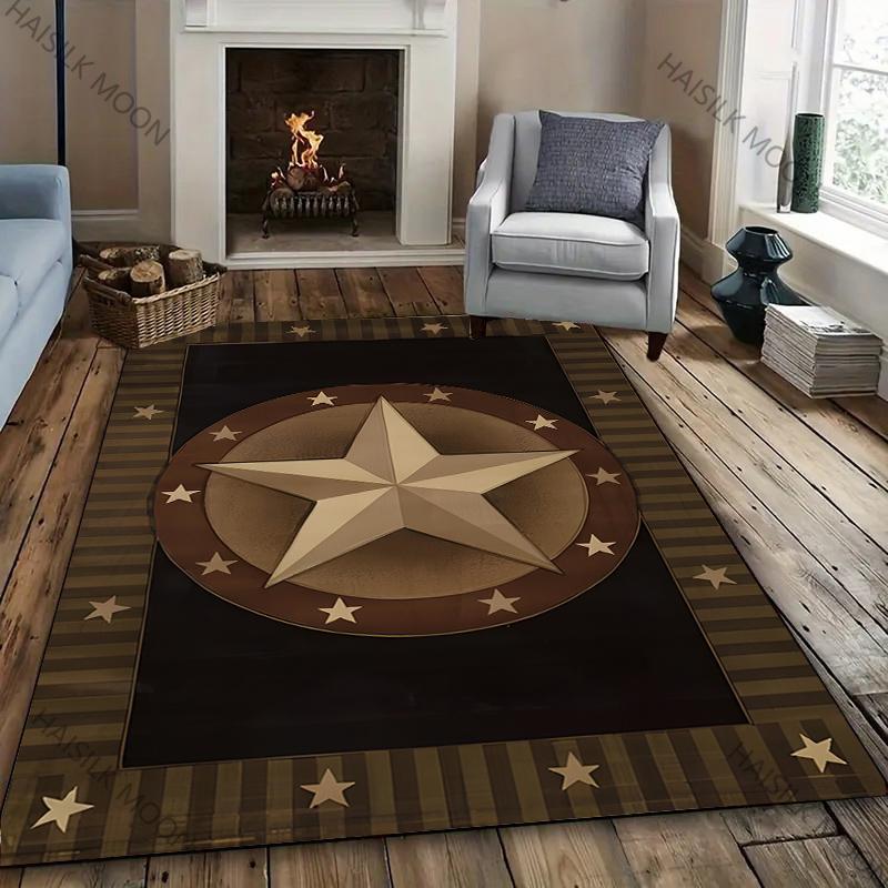 3D Vintage Pentagram Printed Carpet New Release! Rug for Living Rooms Bedrooms, Office Areas, Durable Machine Washable Mat Gifts