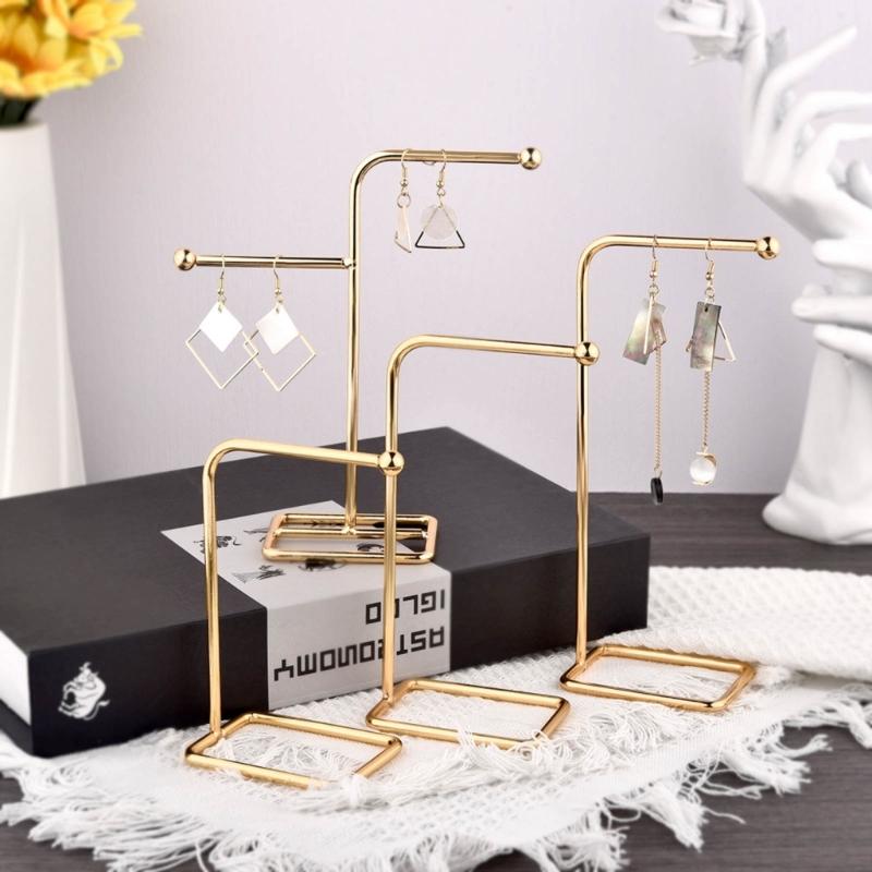 Jewelry Organizer Wrought Iron Rack Bracelet Holder Display Decoration Stand Earrings Support Necklace Decor Ornaments