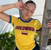Kolumbien Y2k Fußballtrikot Rundhals Modische Streetwear Kurzarm T-Shirt Vielseitiges Freizeit Oberteil Sommer Damen T-Shirt