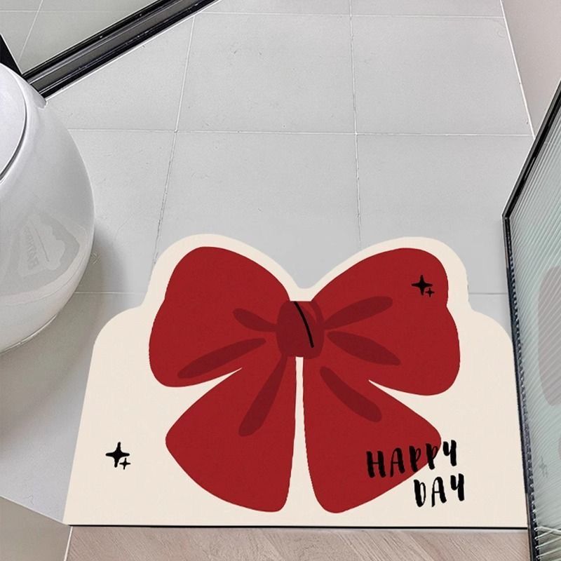 

Ins Wind Bow Bathroom Bathroom Diatom Mud Floor Mat Living Room Entry Carpet Water Absorbent Non-slip Foot Mat 40X60cm 15.7X23.6in