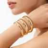 Stylish Women's Light Luxury Metal Bracelet - Electroplated Mirror Alloy Design