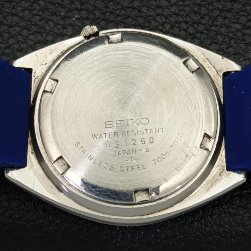 USED VINTAGE SEIKO 5 AUTOMATIC 7009A JAPAN MENS BLUE COLOR DIAL WATCH A433620-2 R118-a433620
