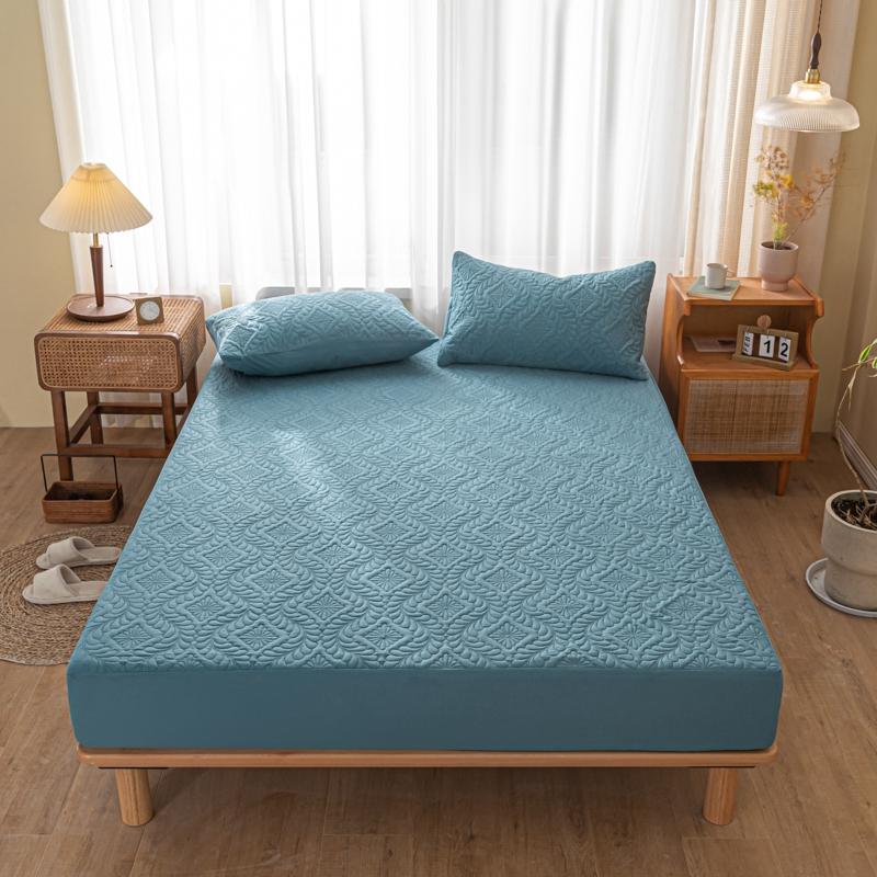 1pc Waterproof Mattress Cover White Color Fitted Sheet with Elastic Band Single/Queen/King Size Mattress Protector