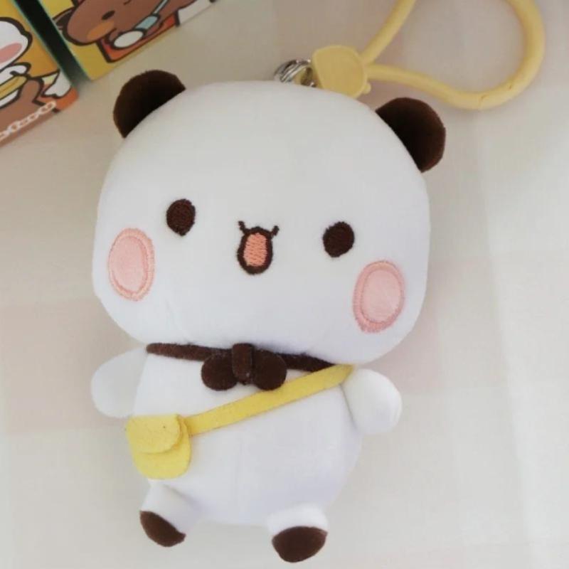 Non-Toxic Cute Bubu And Dudu Panda Plush Keychain Kawaii Cartoon Fluffy Brown Bear Toy Bag Pendant Couple Birthday Gifts Valentine'S Day