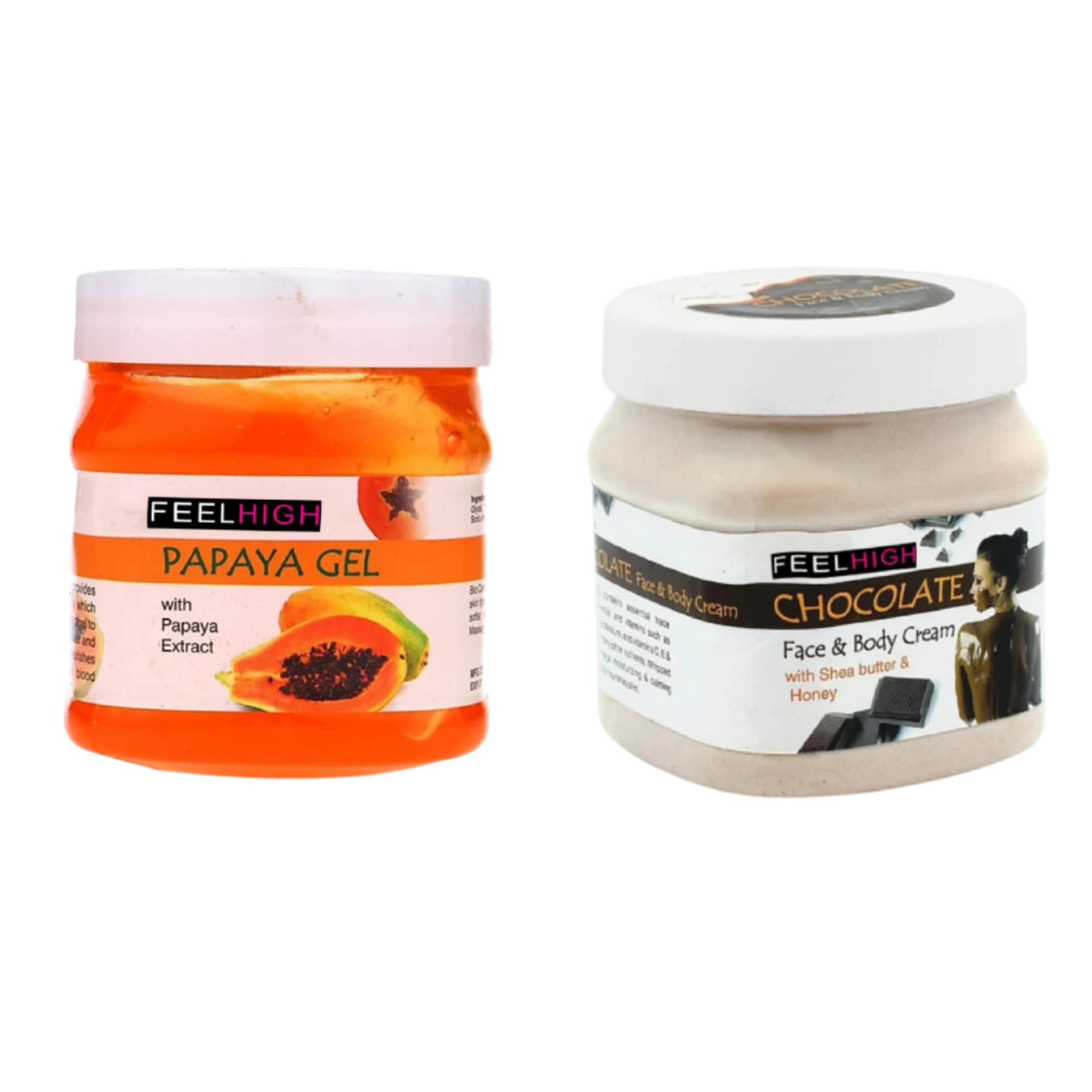 Feelhigh Face & Body Papaya Skin purifying Gel -500gm & Chocolate Cream 500gm For Man and Woman