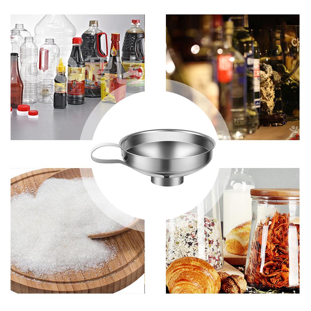 Popular Multi-purpose Stainless Steel Wide Mouth Canning Funnel Thick Salad Dressing Funnel Oil Leak Kitchen Cooking Tools