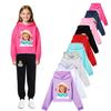 5557 Bluza z kapturem dla dziewczynek Nastya z nadrukiem, z długim rękawem