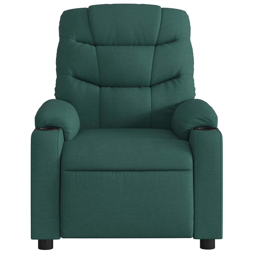 Vidaxl Foldable Massage Armchair, Dark Green, Fabric Upholstered
