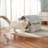 Detachable Cat Cave Bed - Winter Warm Pet House for Cats & Small Dogs, Soft Polyester Cave Nest with Removable Washable Cover