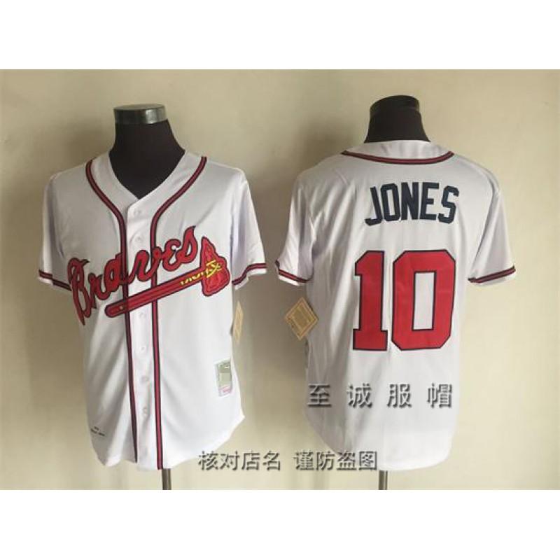 Mens Atlanta Braves Vintage Baseball Jersey 44 Hank Aaron Embroidered Retro MLB Fan Shirt Cotton Blend