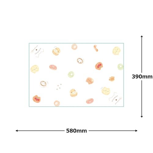Kamio Japan Rectangular Lunch Cloth, Neko Neko Bakery, 223575