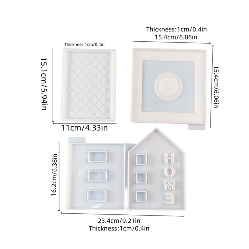 3D House Silicone Molds for Resin Concrete Home House Candle Holder Mold House Shaped Gypsum Mold Table Decorations