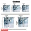 Flat Printing Merry Christmas Party Curtains Blue Snowflakes Fabric Without Electricity Family Curtain Set Of 2 Made Polyester Washable