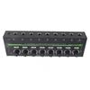 Headphone Amplifier 8 Channel Low Noise Portable Stereo Amplifier with RGB Light for Studio Family K
