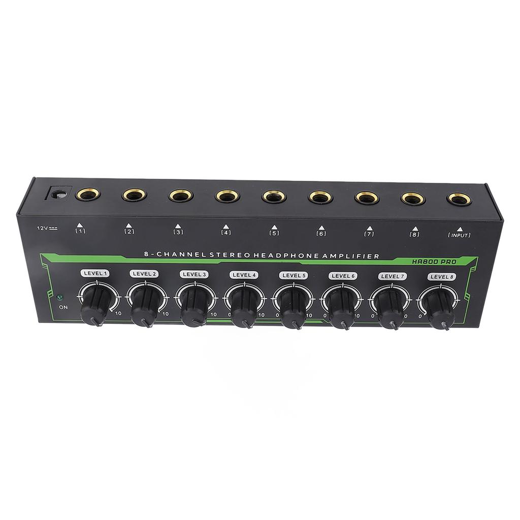 Headphone Amplifier 8 Channel Low Noise Portable Stereo Amplifier with RGB Light for Studio Family K