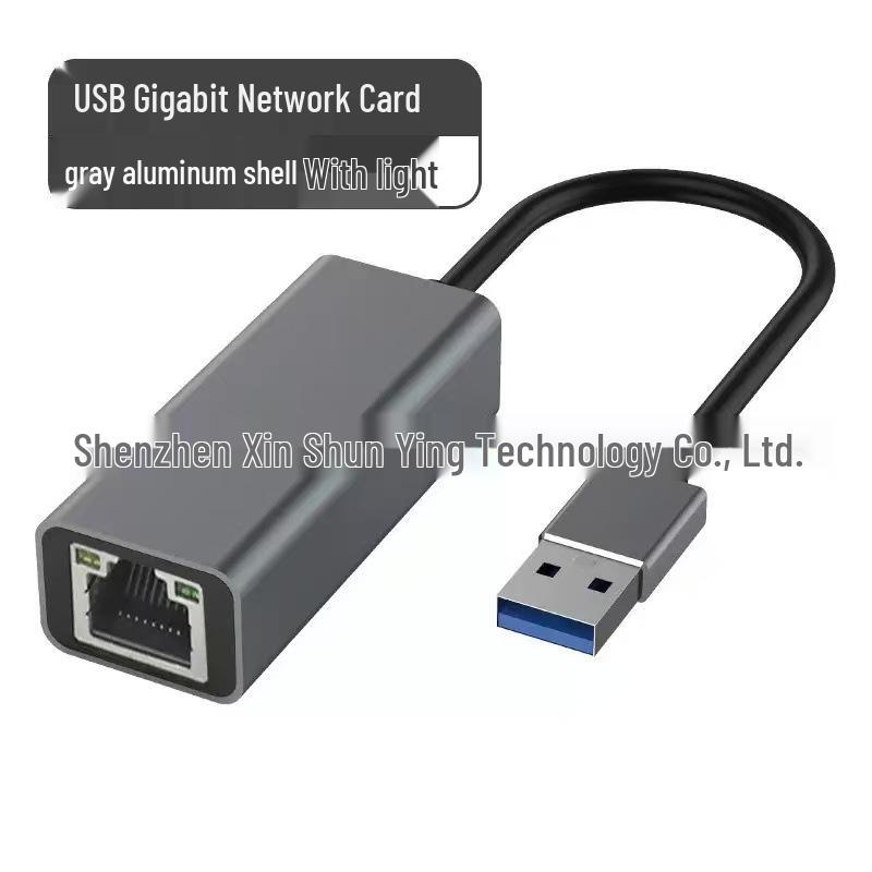 Type-C USB 3.0 Gigabit Ethernet Adapter - Aluminum Alloy RJ45 Converter, Driver-Free for Laptops