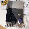 100 Pure Cashmere Scarf Men's Autumn and Winter Black and White Plaid Thickened Men's Scarf Man Dad Gift