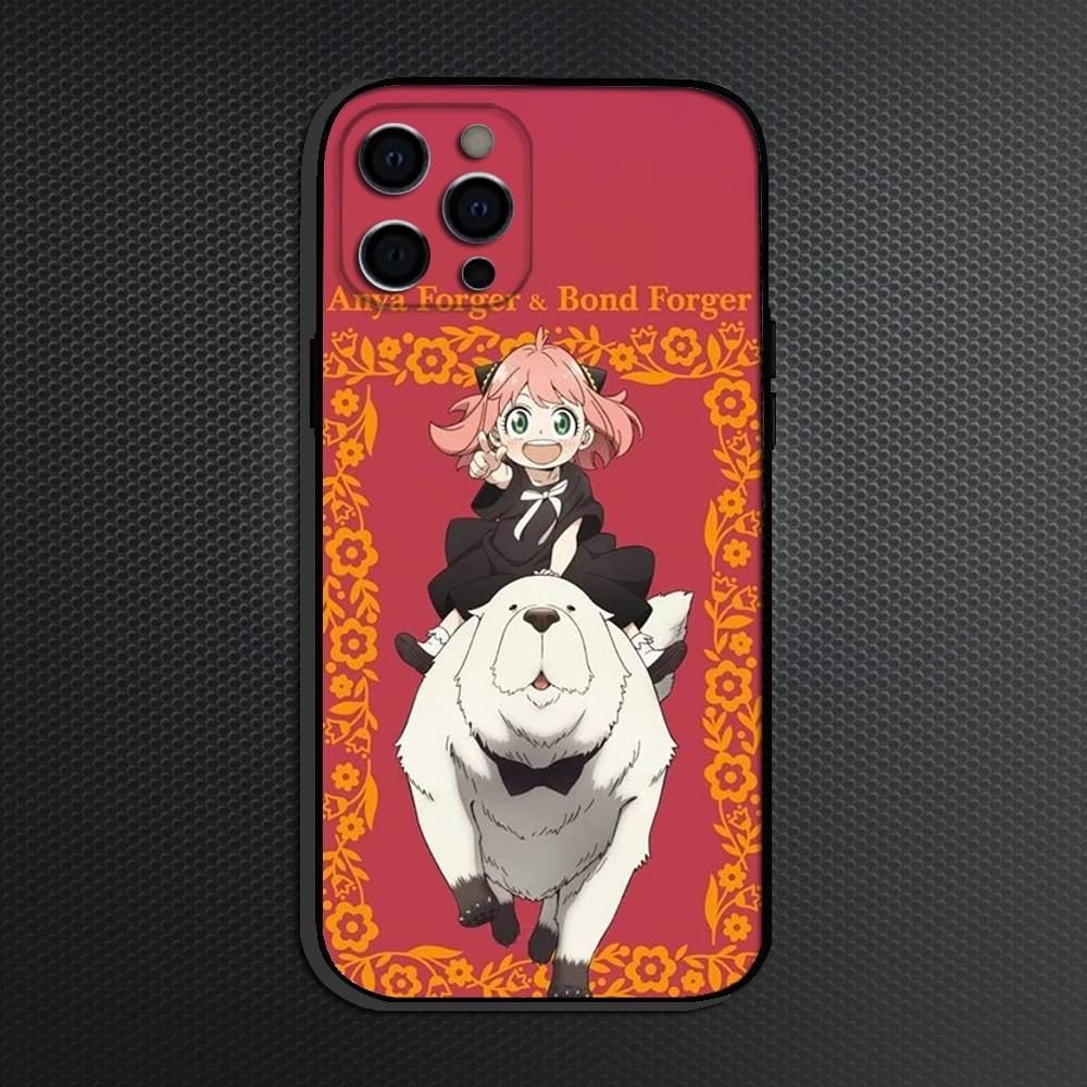 Anime S-Spy x Family Handyhülle Für iPhone 16,15,14,13,12,11 Plus,Pro Max,XS,X,XR,SE Weiches Silikon Schwarze Hülle