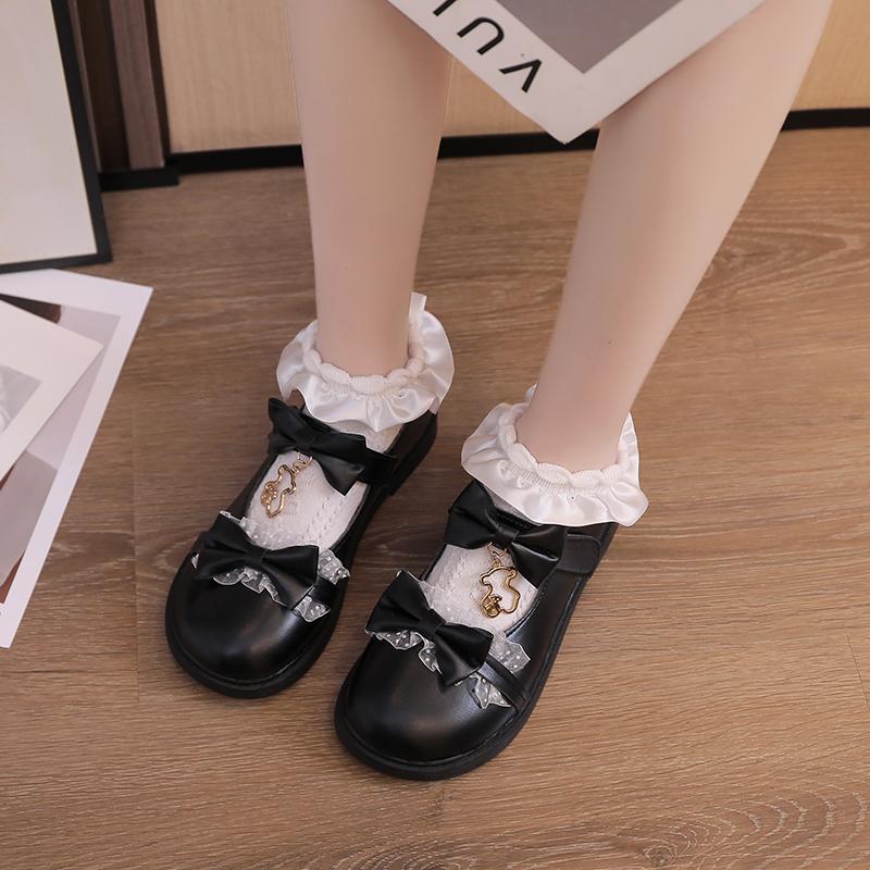 Pantofi de toamnă Femei Doamne Drăguț Kawaii Platformă Pantofi plati Gotic Lolita Fundă Mary Jane Pantofi Moda Piele