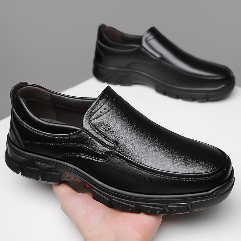 Fashion Fashion Casual Black Leather Loafers for Men Big Size Spring Autumn New Designer Shoes Male Soft Sole Men's Dress Shoe