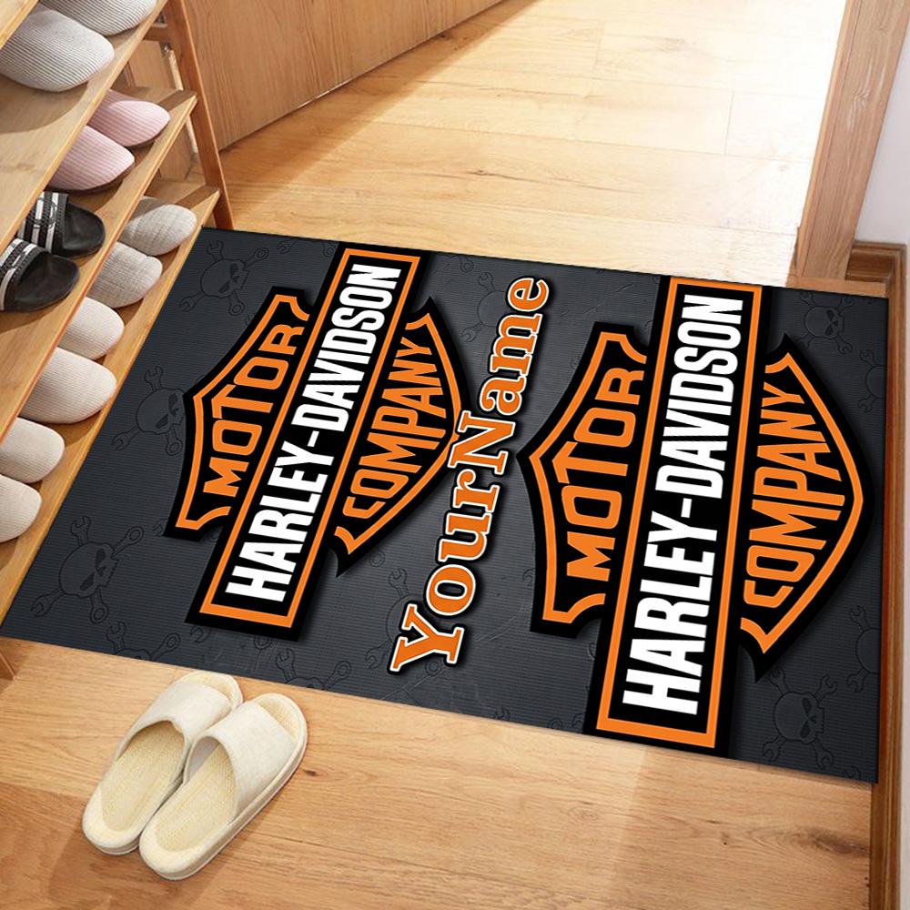 Harley-davidson Motorcycles Customizable Name Carpet Design for Living Rooms Playrooms Bedrooms Outdoor Antislip Carpet Anime Office Decor