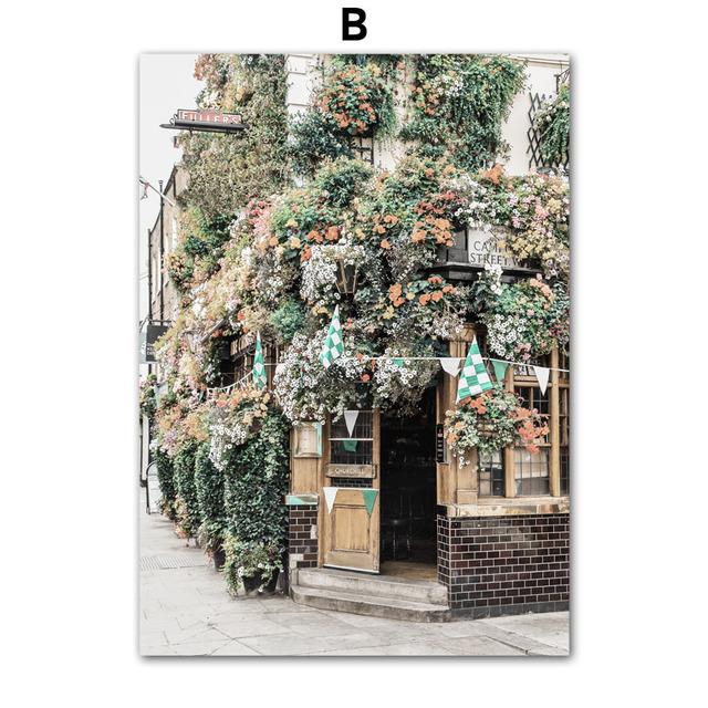 Kale Araba Yeşil Bitkiler Tırnaklar Duvar Sanatı Boyama Tuval İskandinav Posterler Ve Baskılar Manzara Duvar Resimleri Oturma Odası Dekor Için