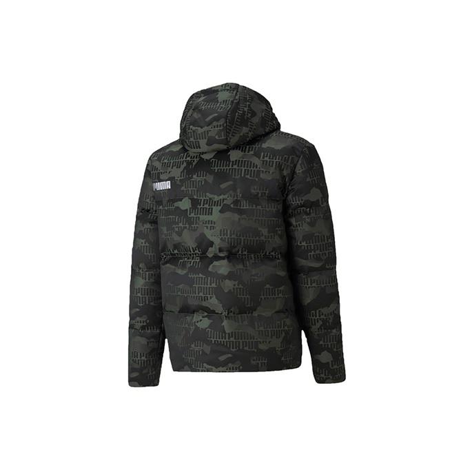 Puma Camouflage Print Warm Hooded Down Jacket Men Outerwear Dark-Green 585532-64