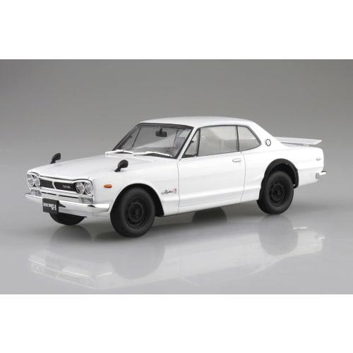Aoshima Bunka Kyozai (AOSHIMA) 1/24 Scale Rakupla Snap Car Series KPGC10 Skyline HT 2000GT-R 1971 White Pre-Colored Plastic Model Kit 01-WH