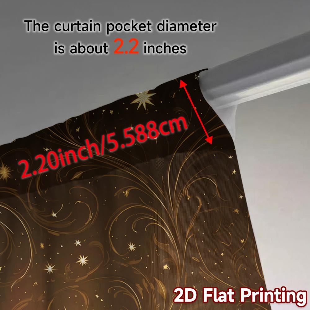 Set Of 2 Flat Printing Jit Curtains Without Rod Golden Yule Tree Chic Versatile Durable Polyester Curtain